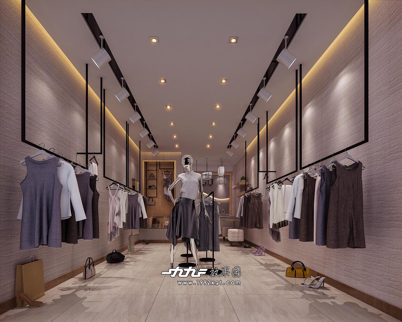 时光印记 1992工装风格服装店效果图解析